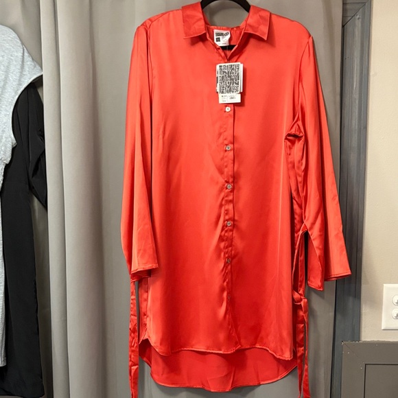 Sammy B. Tops - Bright Red Button-Up Shirt